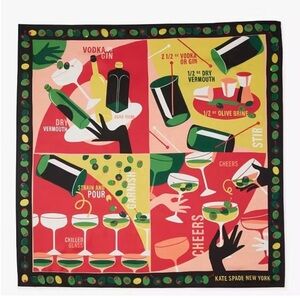 Kate Spade Dirty Martini Silk Scarf NWT